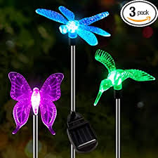 Oxyled Solar Garden Lights 3 Pack Solar Stake Light Color Changing Solar Powered Decorative Landscape Lighting Hummingbird Butterfly Dragonfly For Outdoor Path Yard Lawn Halloween Christmas Amazon Com
