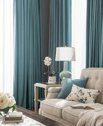 A Pair Of Blue Gray Velvet Curtains