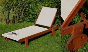 Sonnenliege Wellington Akazienholz Textilbespannung Weiss Sonnenliege Akazienholz Holz