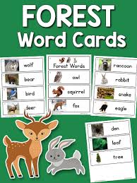Picture Word Cards Printables Prekinders Forest Animals Preschool Word Cards Animal Lessons