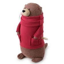 Organic Stuffed Otter With Red Sweater Large Otter Stuffed Animal Eco Friendly And Ethically Made Red Sweaters Plush Cotton Otters