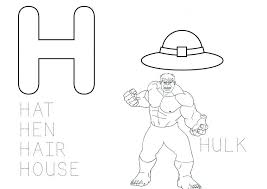 This pack contains a set of mixed paw patrol clip art alphabet letters. Learn The Alphabet Coloring Page Letter H Educational Printables Incredible Hulk Drakl