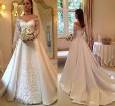 Simple Ivory Lace Long Sleeves Elegant Modest Wedding Dresses Z1711 Winter Wedding Dress Lace Wedding Dress Vintage Plus Size Wedding Gowns