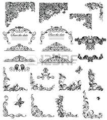 Black And White Vector Art Design Set Of Vintage Floral Caption Black And White Graphic Design Art Vector Free Vector Illustration
