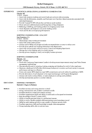 The following logistics coordinator sample resume is created using stylish resume builder. Shipping Coordinator Resume Samples Velvet Jobs