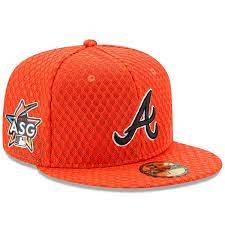 Men S Atlanta Braves New Era Orange 2017 Home Run Derby Side Patch 59fifty Fitted Hat Braves Game Outfit Atlanta Braves Atlanta Braves Hat