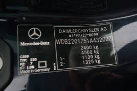 Vin Vehicle Identification Number W220 S Class Encyclopedia