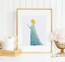 Frozen cross stitch patterns free. Geometric Elsa Ritacuna