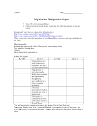 Here you will get 50 different types of proving trigonometric identities questions with some selected questions hints. Trig Identities Manipulatives Project