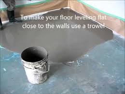 Basement cement floor paint should be applied to help protect the concrete foundation of the basement while making the place look more inviting. Self Leveling Floor Compound How To Prepare And Put Concrete Floor Leveling Leveling Floor Self Leveling Floor