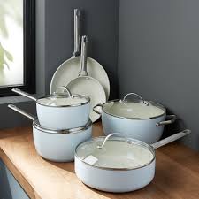 Greenpan Padova Ceramic Nonstick 10 Piece Cookware Set Reviews Crate And Barrel Kitchen Pot Cookware Set Kitchen Cookware