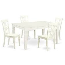 East West Furniture Welg5 Lwh W 5piece Weston Rectangular Table Sky Solid Wood Dining Set Table And Chair Sets Kitchen Table Chairs