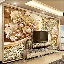 We've gathered more than 5 million images uploaded by our users and sorted them by the most popular ones. Amazon Com Lifme Custom Photo Wallpaper 3d Embossed Gold Jewelry Flower Mural European Style Living Room Tv Background Wall Painting Luxury Decor 150x120cm Home Kitchen