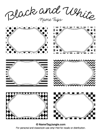 Printable Black And White Name Tags Name Tag Templates Tag Template Free Templates Printable Free