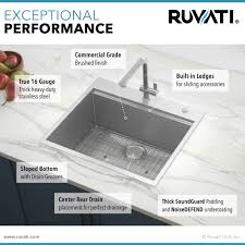 I'm looking to replace our current stainless steel under mount kitchen sink with a drop in cast iron. 25 X 22 Inch Workstation Drop In Tight Radius Topmount 16 Gauge Stainless Steel Ledge Kitchen Sink Single Bowl Ruvati Usa