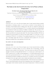 Forecast for the next 2 weeks. Pdf The Study On The Survival Of Escherichia Coli In Water At Room Temperature
