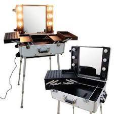 valise studio make up trolley table de maquillage ampoules grise amazon fr parfum et beaute