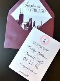 Custom Save The Date Featuring The Couple S Custom Wedding Monogram And The Chicago Skyline I Cus Wedding Invitations Custom Wedding Invitations Wedding Saving