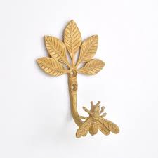 Golden Gold Bumble Bee Tree Coat Hook Hooks Wall Mounted Door Hook Hanger For Hat Coat Clothes Kitchen Bathroom Bedroom Of Bee Wall Tree Bees Wooden Coat Hooks