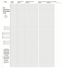 5 Generation Descendant Chart Genealogy Chart Family Tree