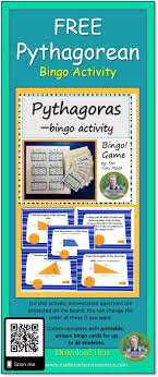A Free Low Prep Bingo Game Where Students Use Pythagoras Theorem To Calculate Missing Sides Pythagorean Theorem Activity Teacher Math Resources Math Resources