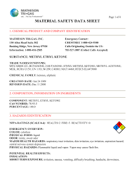 Material Safety Data Sheet