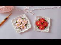 钩针编织一月梅花主题图案傲雪迎霜 独天下而春 youtube tableware fruit napkins