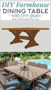 Diy Farmhouse Table Trestle Table The Navage Patch Diy Dining Table Outdoor Dining Table Diy Diy Outdoor Table