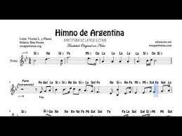 Amante de la música y de la gastronomía. Himno Nacional Argentino Partitura Con Notas Version De La Voz Cantada Youtube
