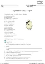 Poetry My Sheep Is Being Sheepish Worksheet Free Worksheets For Kids Worksheets For Kids Describing Words