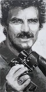 All we have is his audition tape with sean young. Tom Selleck As Thomas Magnum 100 X 200 Cm Portrait Painting By Artist Peter Engels