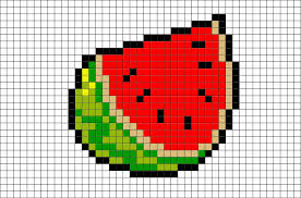 Watermelon Pixel Art Pixel Art Pattern Pixel Art Cross Stitch Fruit