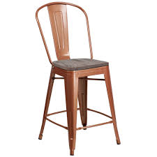 Maybe you would like to learn more about one of these? Flash Furniture 24 High Copper Metal Counter Height Stool With Back And Wood Seat