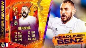 92 headliners benzema player review! 92 Headliners Benzema Review Fifa 21 Ultimate Team Youtube