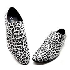 Black And White Leopard Print Shoes Men Personalized White Black Animal Print Punk Emo Fashion Oxford Shoes Sku 1100099 Dress Shoes Men Oxford Shoes Style Shoes Mens