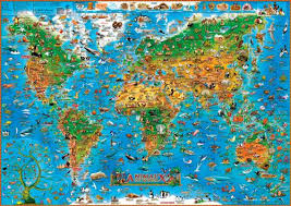 Carte Animaux Du Monde Sans Barres Collectif Expressmap Poster Al Kitab Tunis Le Colisee
