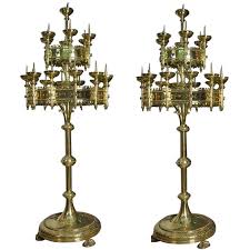 Large Pair Of Victorian Gothic Floor Standing Candelabras 1stdibs Com Floor Candelabra Candelabra Modern Candle Holders