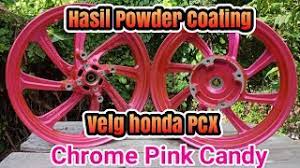 Dengan mengganti warna pelek maka akan membuat tampilannya berbeda dengan kendaraan sejenis. Powder Coating Velg Honda Pcx Chrome Pink Candy Youtube