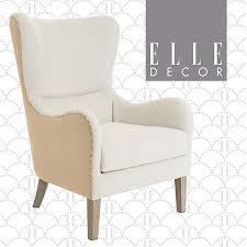 Amazon Com Elle Decor Wingback Upholstered Accent Chair Farmhouse Armchair For Living Room Tw In 2020 Upholstered Accent Chairs Modern Wingback Chairs Accent Chairs