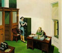 Office At Night 1940 Hooper The Secretary Is Edward Hopper S Wife Edward Hopper Paintings Hopper Art Edward Hopper