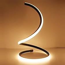 Skyeyarc Spiral Led Table Lamp Curved Led Desk Lamp Contemporary Minimalist Lighting Design Warm White Light No Hanging Lamp Bedside Table Lamps Cool Lamps