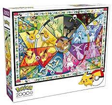 Vaporeon, jolteon, flareon, umbreon, glaceon, leafeon, espeon, and sylveon all make an appearance in this exciting puzzle! Amazon Com Pokemon Pokemon Eevee S Stained Glass 2000 Piece Jigsaw Puzzle Toys Games