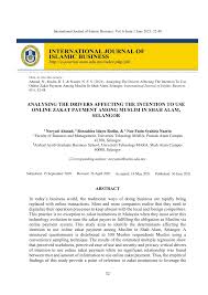 Maybe you would like to learn more about one of these? Pdf Analysing The Drivers Affecting The Intention To Use Online Zakat Payment Among Muslim In Shah Alam
