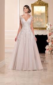 A Line Wedding Dress With Illusion Neckline Stella York Wedding Dress Necklines Stella York Wedding Dress Wedding Dresses