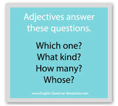 The basic predicative meanings are expressed by the finite verb which is connected with the subject of the sentence. What Are The Adjective Questions