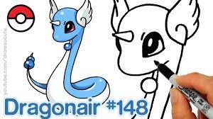 All you will need is a pencil, a sheet of paper, and an eraser. How To Draw Pokemon Dragonair Step By Step Easy And Cute Youtube