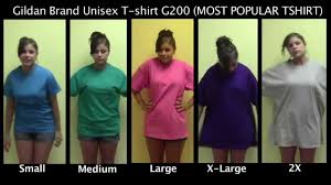 Sizing For Our Most Popular T Shirt G200 Unisex Gildan Crewneck
