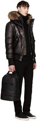 Mackage Black Leather Down Glen Jacket Jackets Mackage Black Leather
