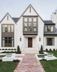 Check spelling or type a new query. Like This Color Combination And The Brick Walk Way Modern Farmhouse Exterior Exterior House Colors French Country Modern
