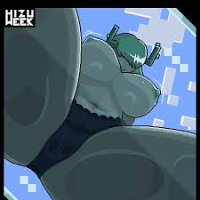 Rule 34 - 1girls 2d Against Glass Big Breasts Breasts Out Of Clothes Female  Female Focus Female Only From Below Glass Green Hair Hornycraftgame Looking  At Viewer Pixel Art Simple Background Sitting